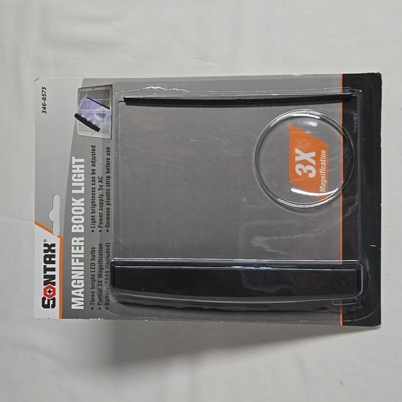NEW In Pkg. Magnifier Book Light 3X Magnification Adjustable Brightness LED - Picture 2 of 13